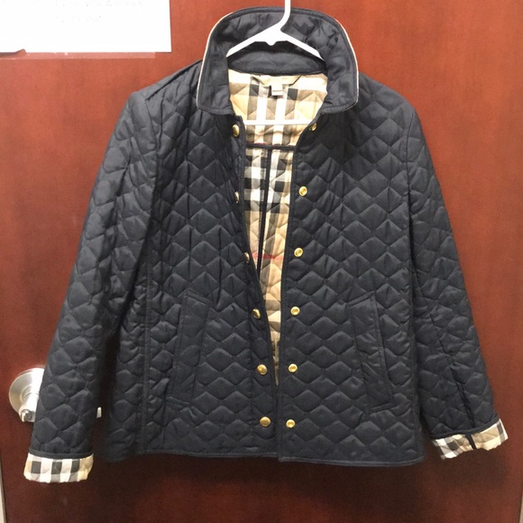 SOLD Burberry Navy Quilted Jacket Size M - Picture 8 of 8